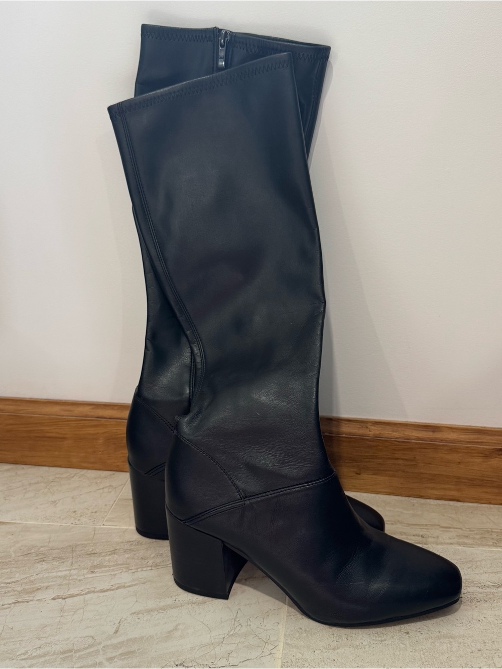 Franco Sarto Black Knee-High Block Heel Boots